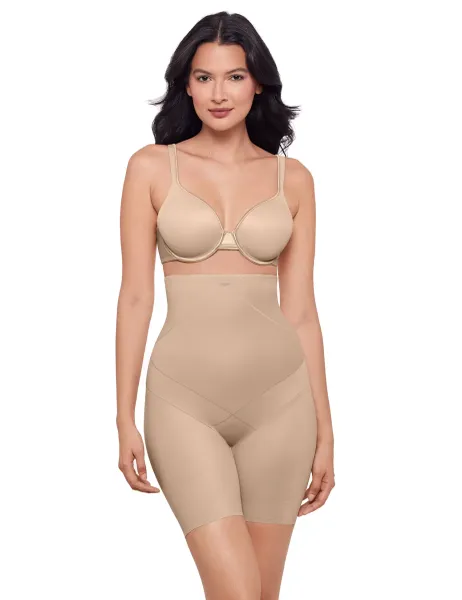 Miraclesuit Extra Firm Control High-Waisted Thigh Slimmer Shorts Beige