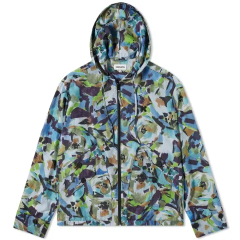 Printed Hooded Windbreaker
