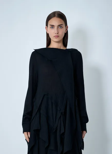 Gauzed Frilled Blouse