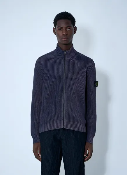 Zip-Up Rib Cardigan