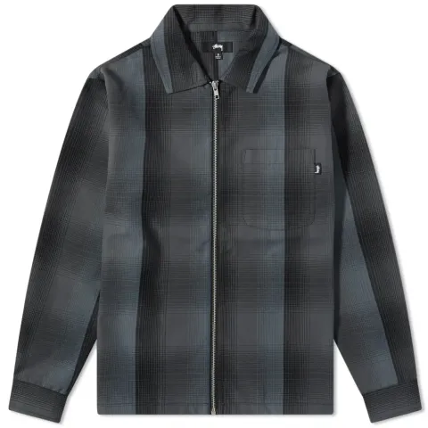 Shadow Plaid Zip Shirt