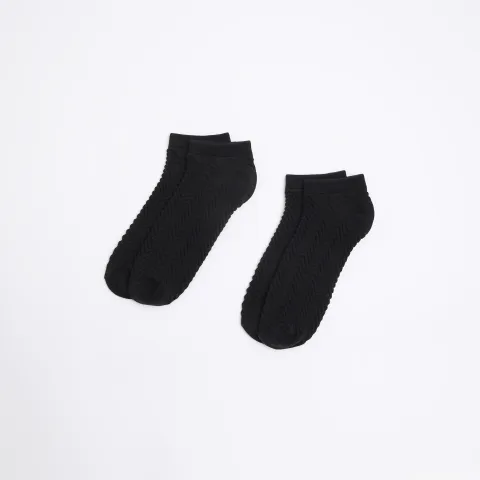 River Island Zig Zag 2 Pack Trainer Socks