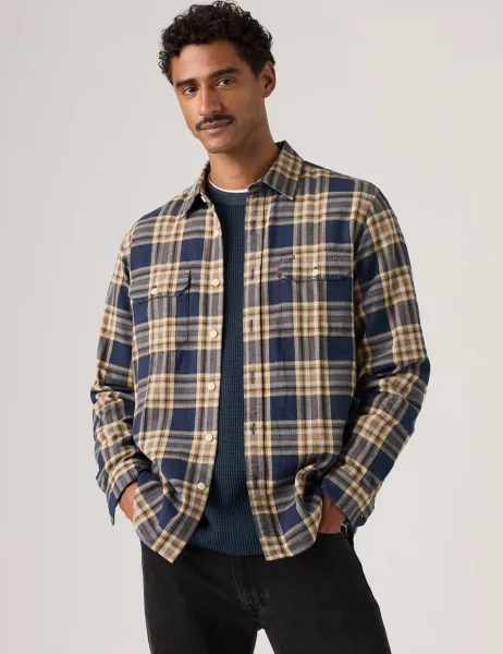 Levi's Levi's Jackson Pure Cotton Worker Shirt Navy Mix