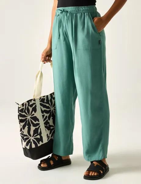 Regatta Elbrie Drawstring Straight Leg Trousers Green