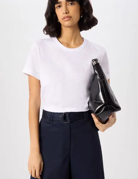 Whistles Emily Pure Cotton T-Shirt White