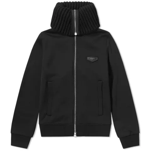 Leather Logo Patch Zip Hoody