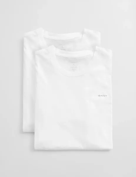 Gant 2 Pack Pure Cotton Crew Neck T-Shirts White