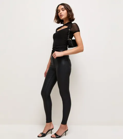New Look Women's Tall Black Coated Jenna Skinny Jeans