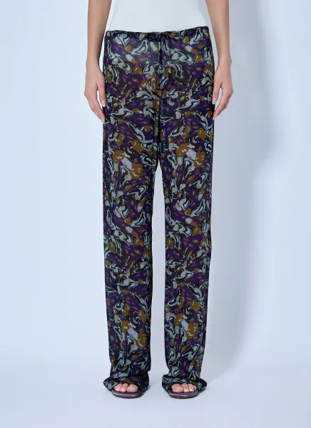 Dries Van Noten Pachas Printed Silk Straight Pants