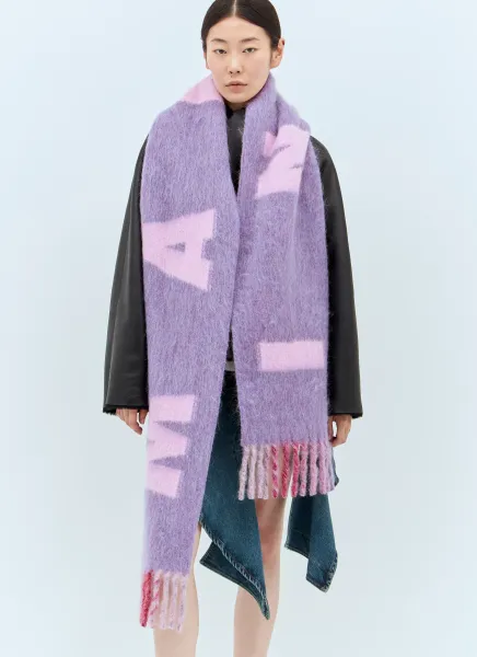 Maxi Logo Mohair And Wool Scarf