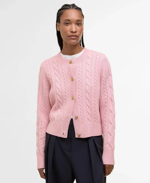 Elina Wool-Cashmere Cable-Knit Cardigan