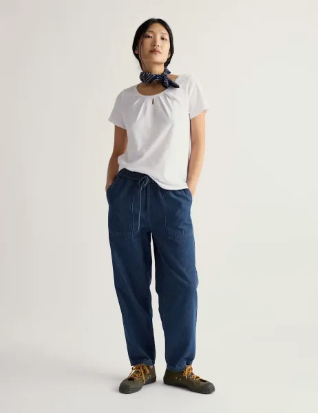 Seasalt Cornwall Pure Cotton Scoop Neck Relaxed T-Shirt White