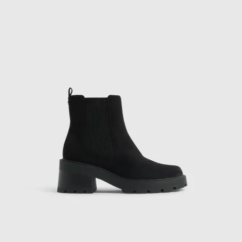 River Island Faux Suede Cleated Sole Chelsea Boots