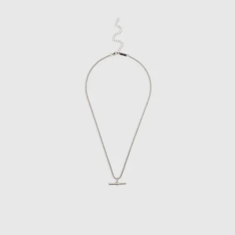River Island Stainless Steel T-Bar Necklace