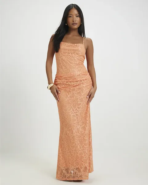 River Island Petite Lace Drape Maxi Dress