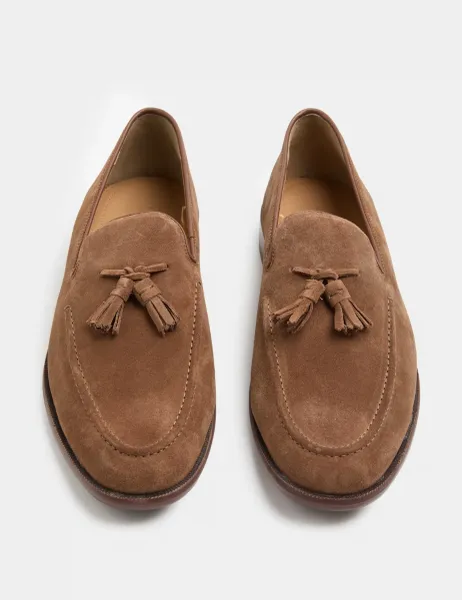 Marks & Spencer Suede Tassel Loafers Tan