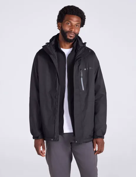 Mountain Warehouse Bracken Extreme 3 In 1 Waterproof Jacket Black/Black