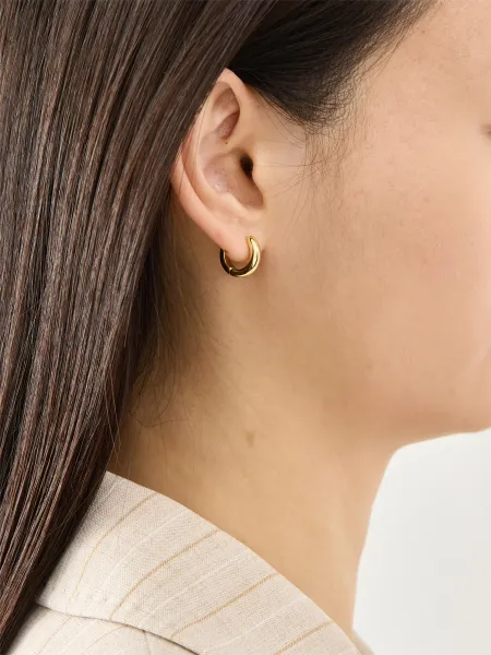 Bold Hoops Small Ear Ring 18kt Gold