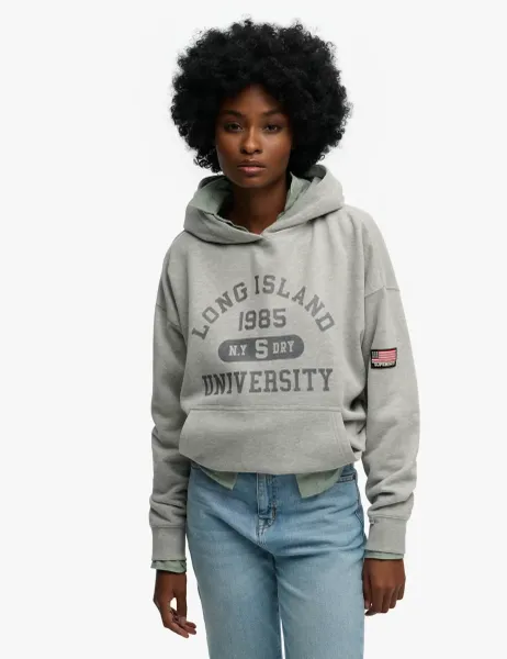 Superdry & Co Pure Cotton Oversized Hoodie Grey