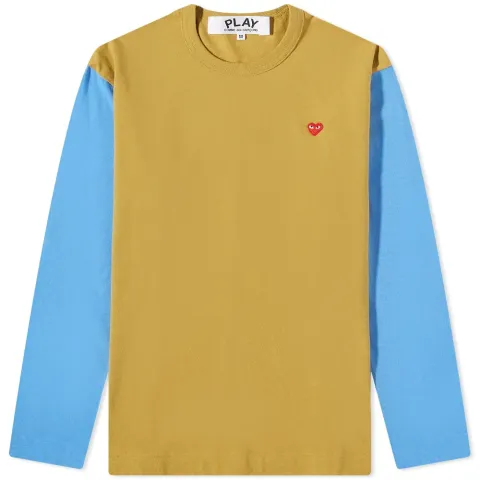 Comme des Garcons Play Long Sleeve Small Red Heart Bi-Colour