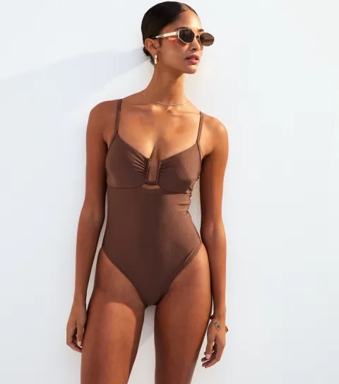 Women's Dark Brown U-Wire Swimsuit