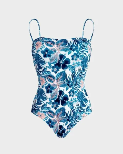Vilebrequin Women Bustier One-piece Swimsuit Island Flowers