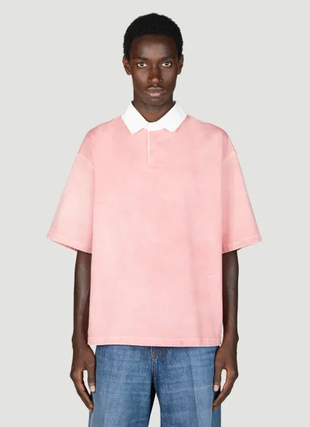 Washed-Out Jersey Polo Shirt