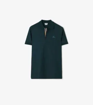 Cotton Polo Shirt in Teal blue