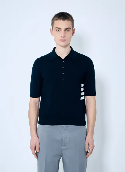 Knit Rugby Jersey Short Sleeve Top
