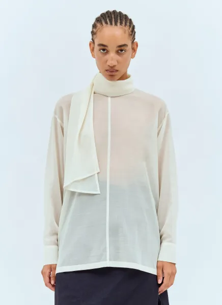 Sheer Shirt With Shawl