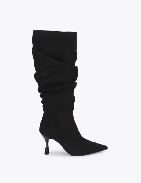 Kurt Geiger Suede Pointed Knee High Boots Black