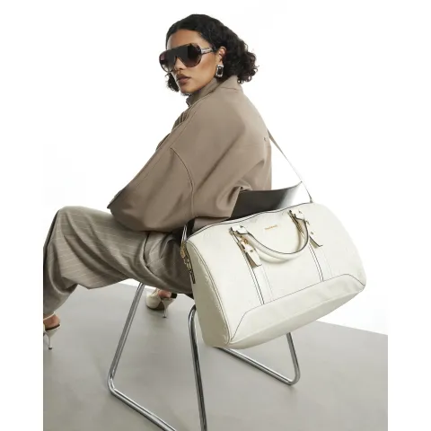 River Island Embossed Monogram Barrel Bag