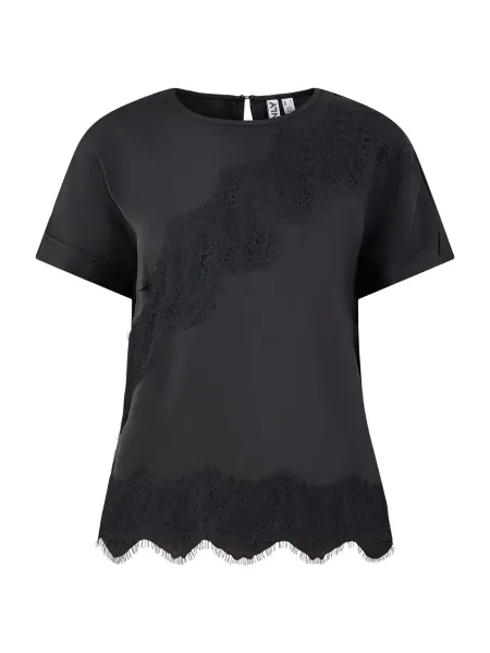 Only Lace Satin Short Sleeve Top