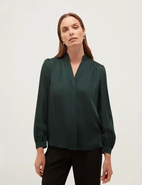 Hobbs Pure Lyocell V-Neck Blouse
