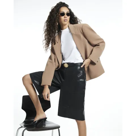 River Island Faux Leather Jorts