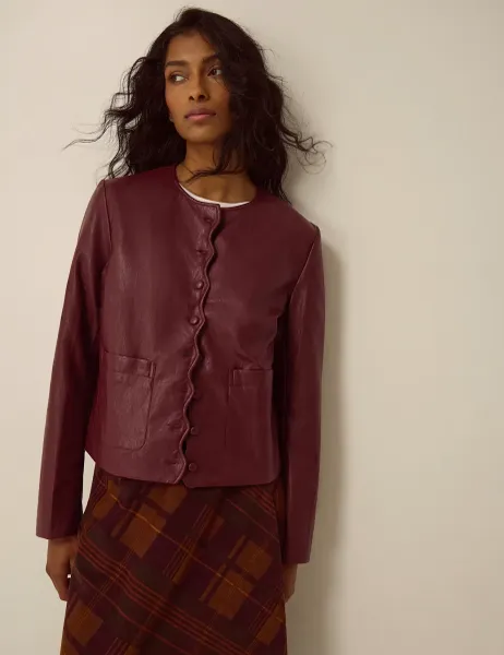 Monsoon Biker Jacket Berry