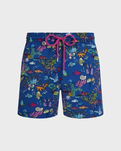 Vilebrequin Men Stretch Short Swim Shorts Aquarium