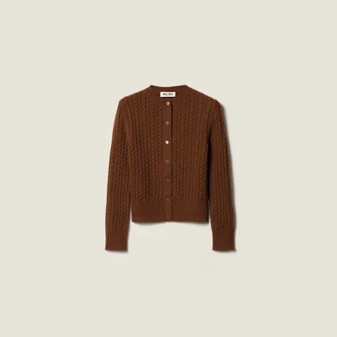 Cable-knit cashmere cardigan