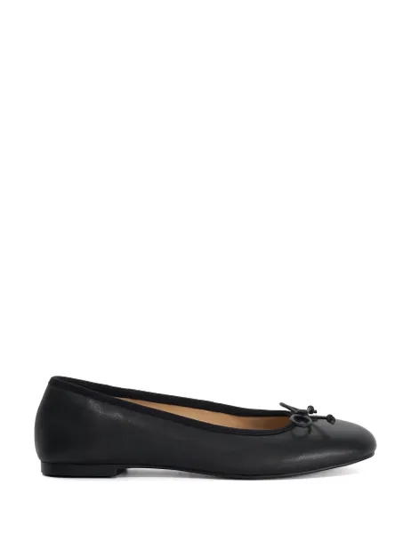 Dune London Leather Ballet Pumps Black
