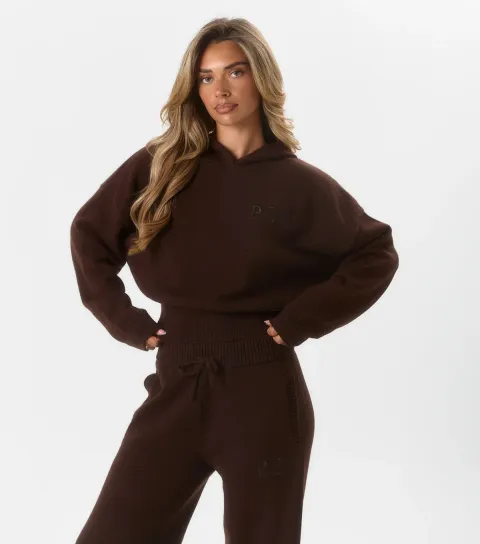 Women's Peach:Fit Dark Brown Sophie Knitted Hoodie