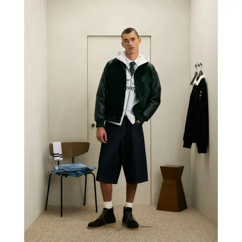 River Island Corduroy Sanctuaire Varsity Jacket