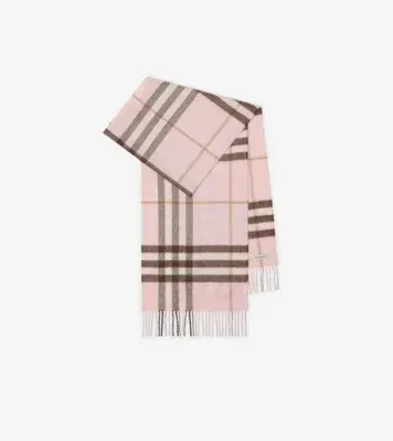 Check Cashmere Scarf in Bow pink
