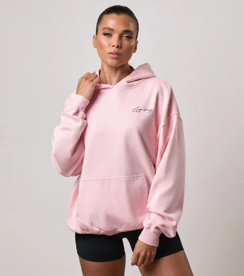 Women's Mauve Pink Washed Reset Oversized Hoodie