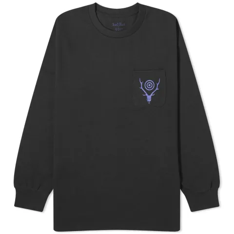 Long Sleeve Circle Horn Pocket T-Shirt