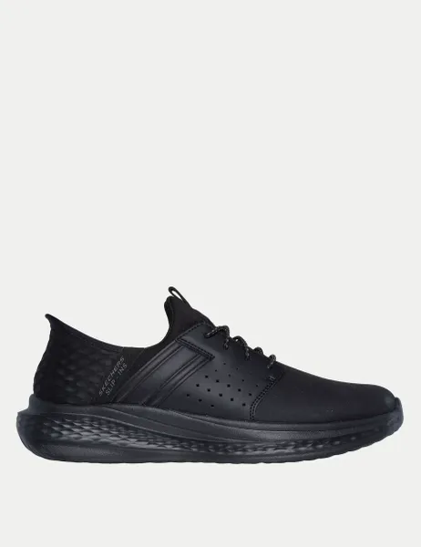 Skechers Slade Zachary Leather Slip-ins Trainers Black