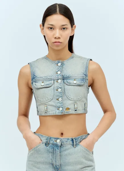 Denim Crop Vest