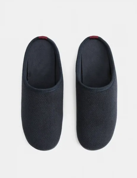 Marks & Spencer Textured Mule Slippers Navy