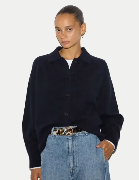 Jigsaw Wool Rich Collared Relaxed Cardigan