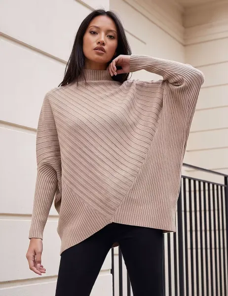 Roman Rayon Blend Oversized Jumper Stone