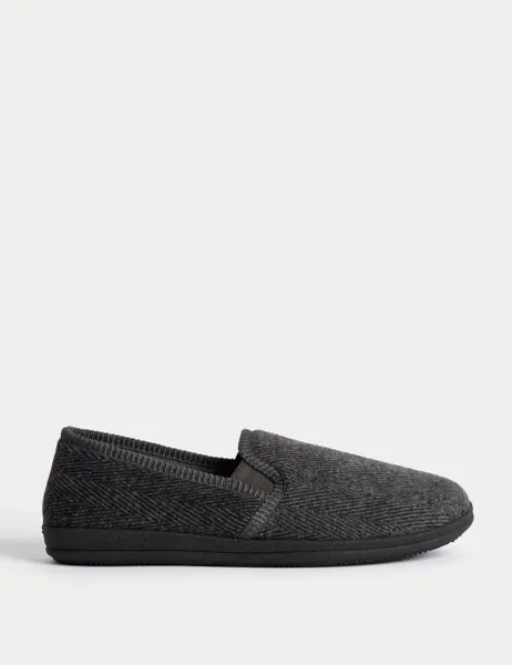 Marks & Spencer Herringbone Slippers with Freshfeet Grey